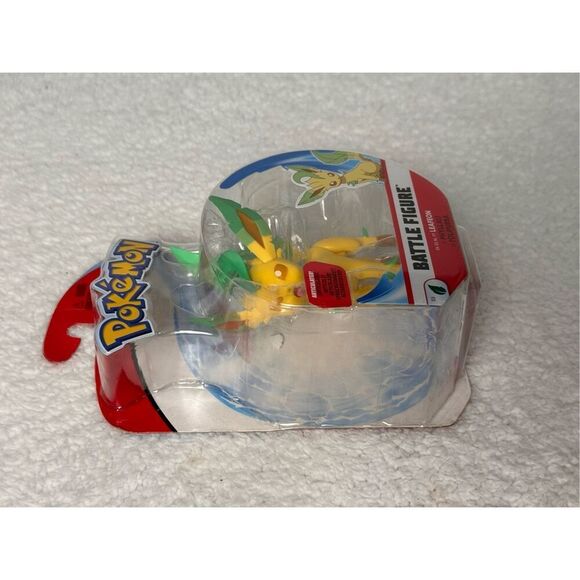 Pokemon Battle Figure Leafeon Articulated Battle 3" Jazzwares 2021/New - Picture 5 of 6